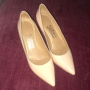 Tan Salvatore Ferragamo Heels
